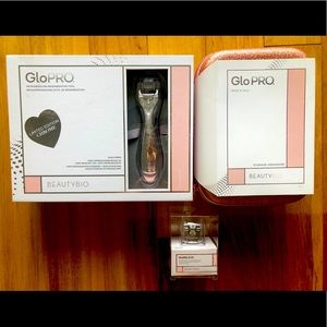 NIB BeautyBio GloPro microneedling tool with case
